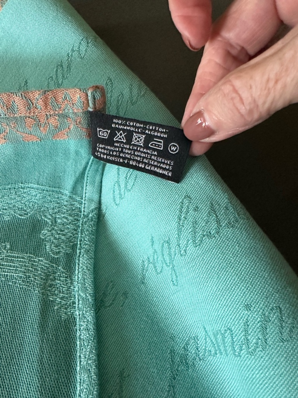 Jacquard Francais Teal and Copper Jacquard Tea Towel - Picture 5 of 10